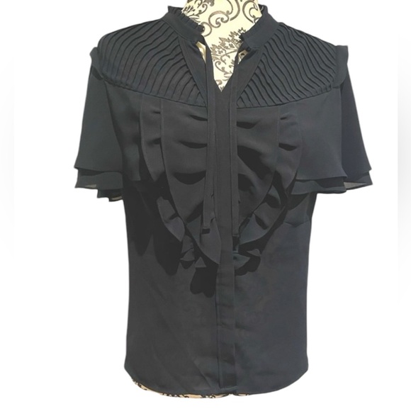 Navy blue blouse with bell sleeves - Picture 1 of 7